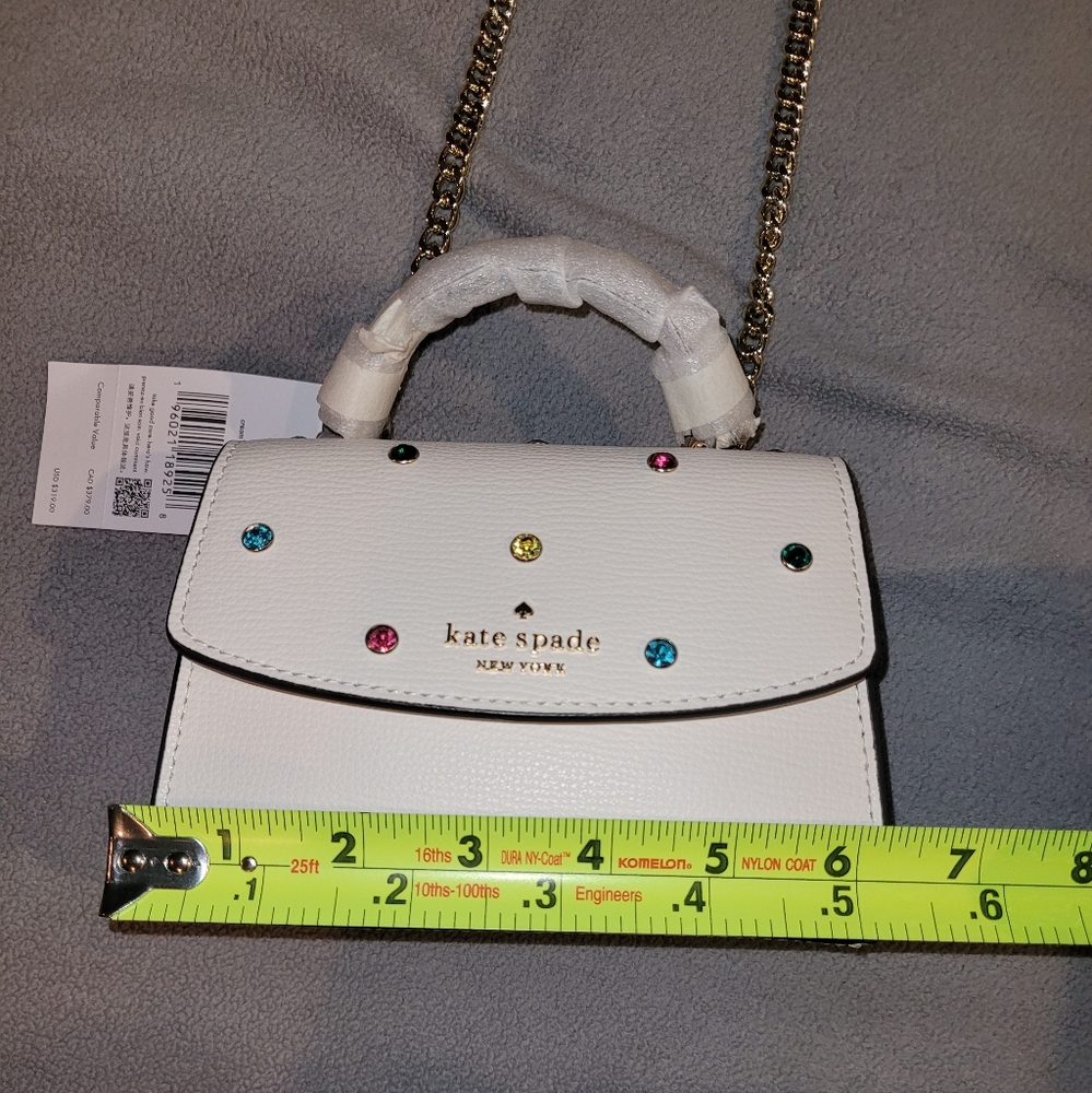 NWT Kate Spade Cream Mini Bag with Colorful Gem Accents - Picture 5 of 13